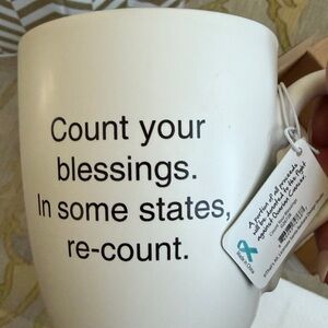 Humorous Political White Mug - Count Your Blessings